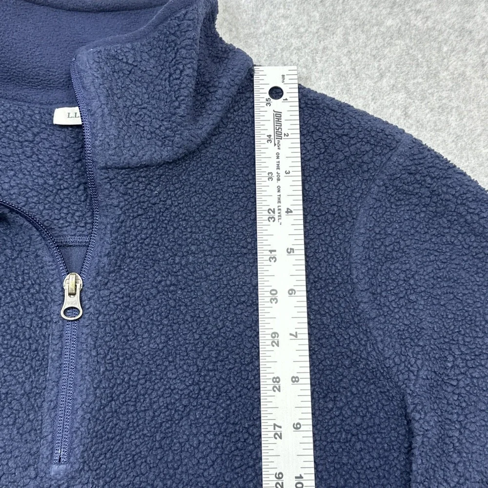 LL Bean Sherpa Fleece Pullover Women Medium Navy Blue Lightweight Outdoor Wear